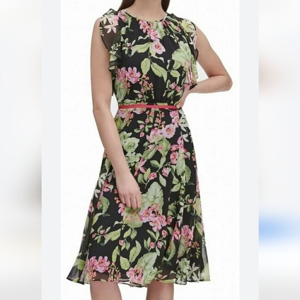 Nwt Tommyhilfigerdarkfloraldresd